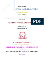 "Detailed Study On Mutual Funds": "Master of Business Administratio