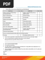 Medical Self-Declaration Form: HCG/HR/MED/09/17/001