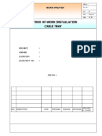 Method of Work Installation For Cable Tray