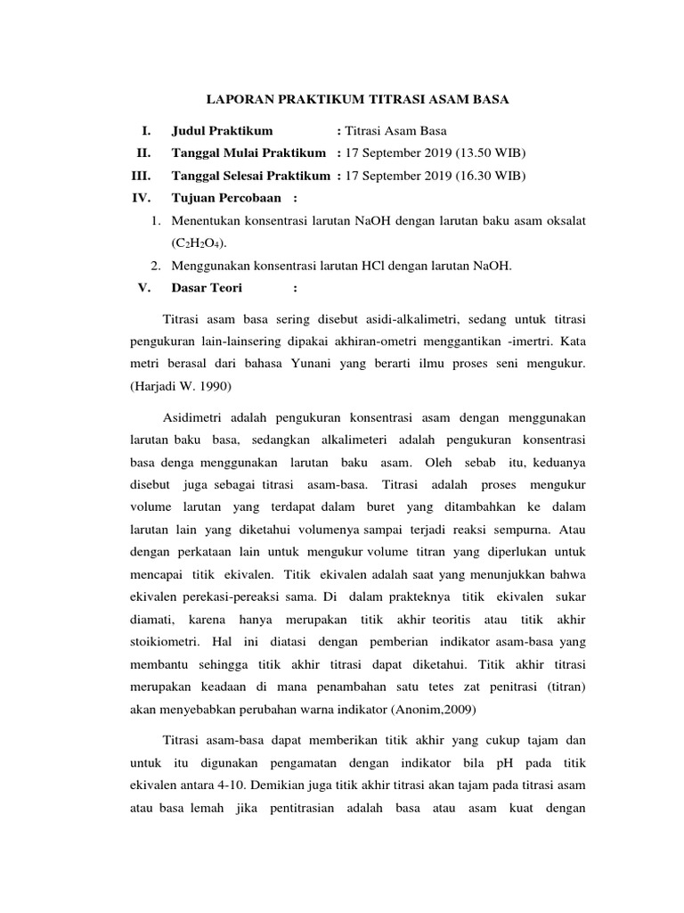 Laporan Titrasi