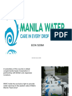 Manila Water Company's 25-year concession to provide water services in Metro Manila's East Zone