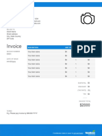 Photography Word Invoice