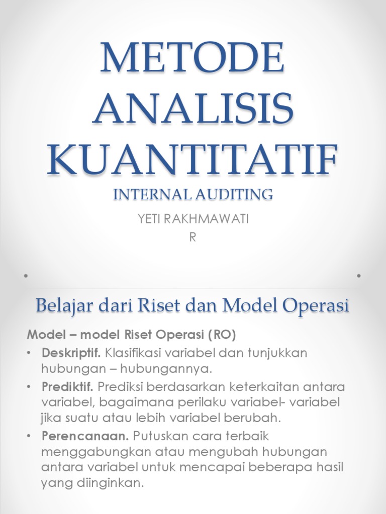 Metode Analisis Kuantitatif Pdf