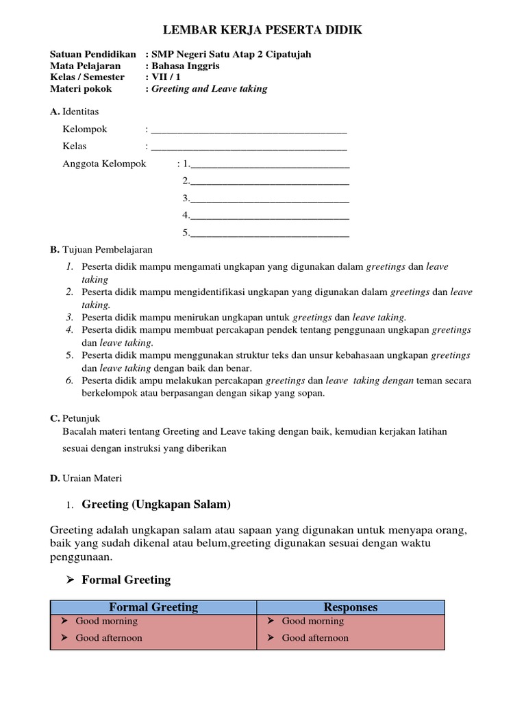 Contoh LKPD | PDF