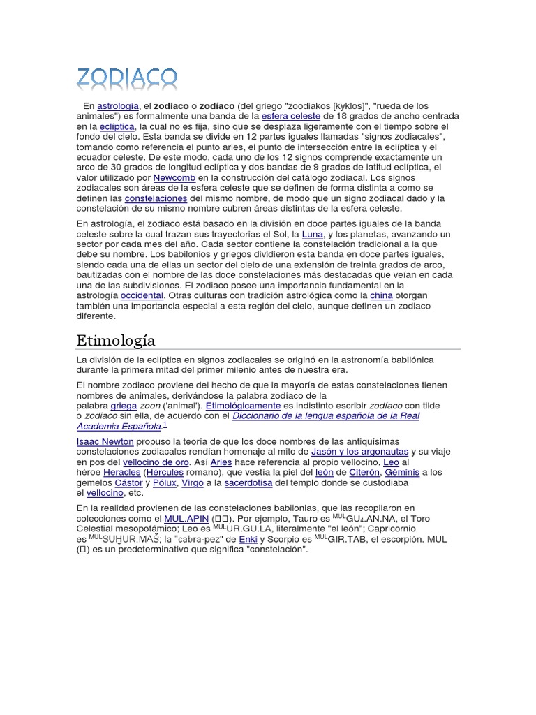 Signos Zodiacales: Origen y Significado | PDF | Zodíaco | Signo Astrológico