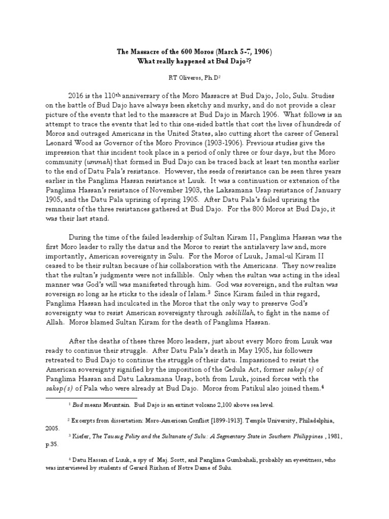 What Really Happened at Bud Dajo? Philippines Free 30day Trial