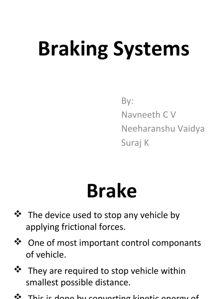 Overview of Vehicle Braking Systems | PDF | Brake | Anti Lock Braking ...