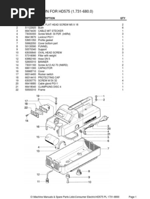 HD575 Parts Breakdown Manual | PDF | Valve | Manufactured Goods
