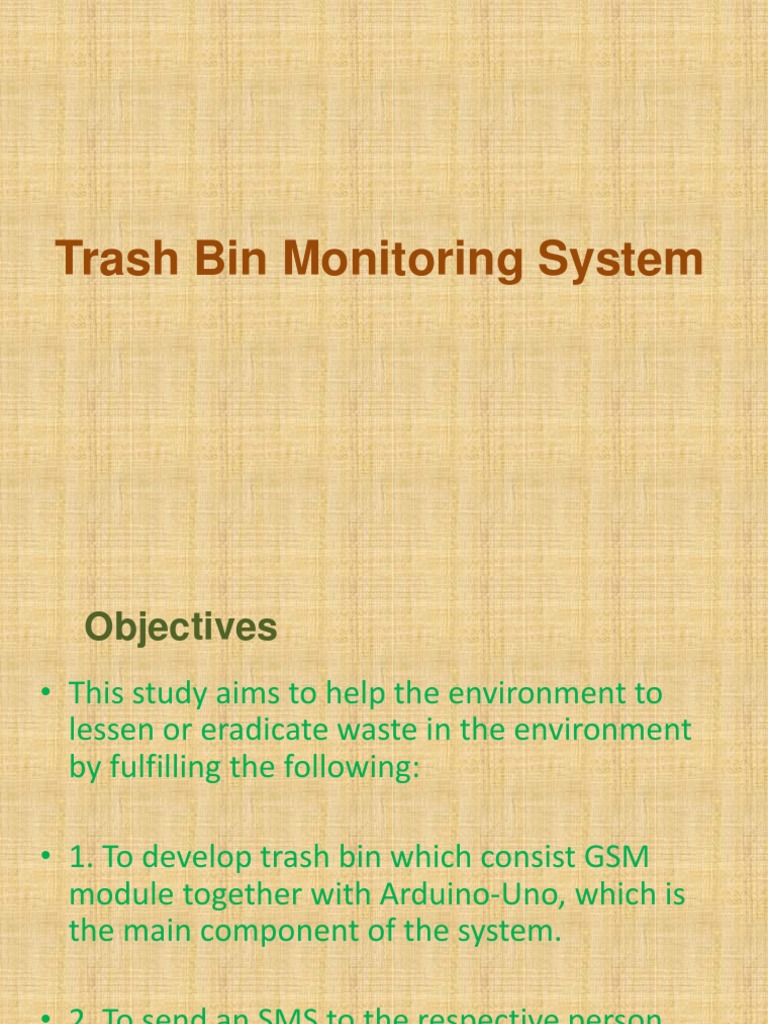 Trash Bin Monitoring System PDF Of Things Waste