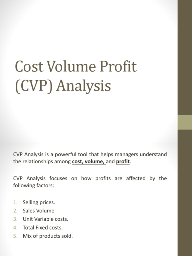 Cost Volume Profit (CVP) Analysis | PDF | Business Economics | Business