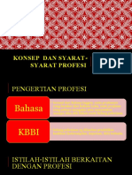 Konsep Dan Syarat-Syarat Profesi