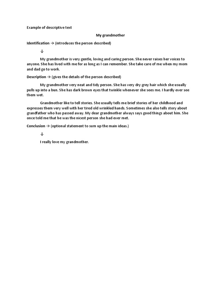Descriptive Text: My Grandmother | PDF