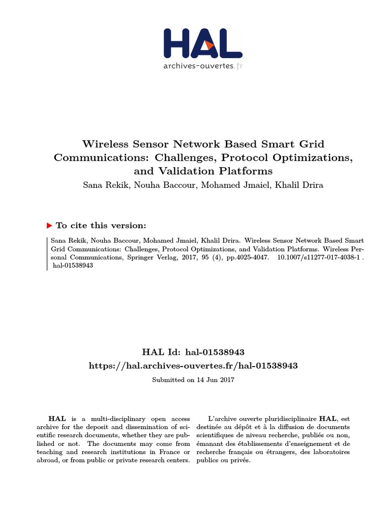 WSN Based Smart Grid Application | PDF | Wireless Sensor Network ...