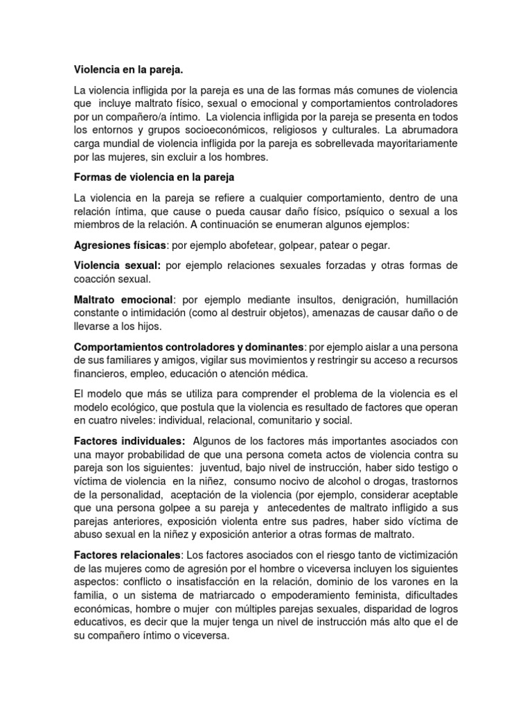 Violencia en La Pareja | PDF | Violencia | Abuso infantil