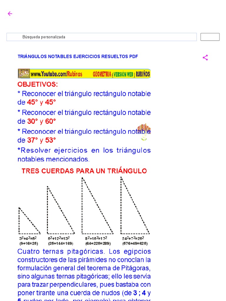 Triangulos Notables Ejercicios Resueltos Pdf Triangulo Geometria Euclidiana
