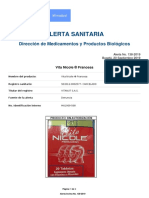 Alerta sanitaria sobre suplemento dietético fraudulento Vita Nicole ® Francesa