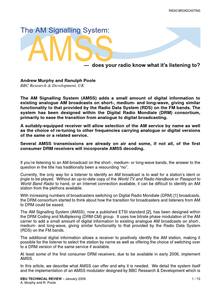 AM Signalling System for AM Radio | PDF | Modulation | Radio Broadcasting