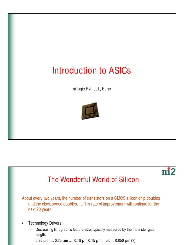 Introduction To Asics: Ni Logic Pvt. LTD., Pune | PDF | Field ...
