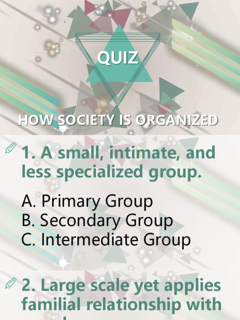 Ucsp Quiz How Society Is Organized