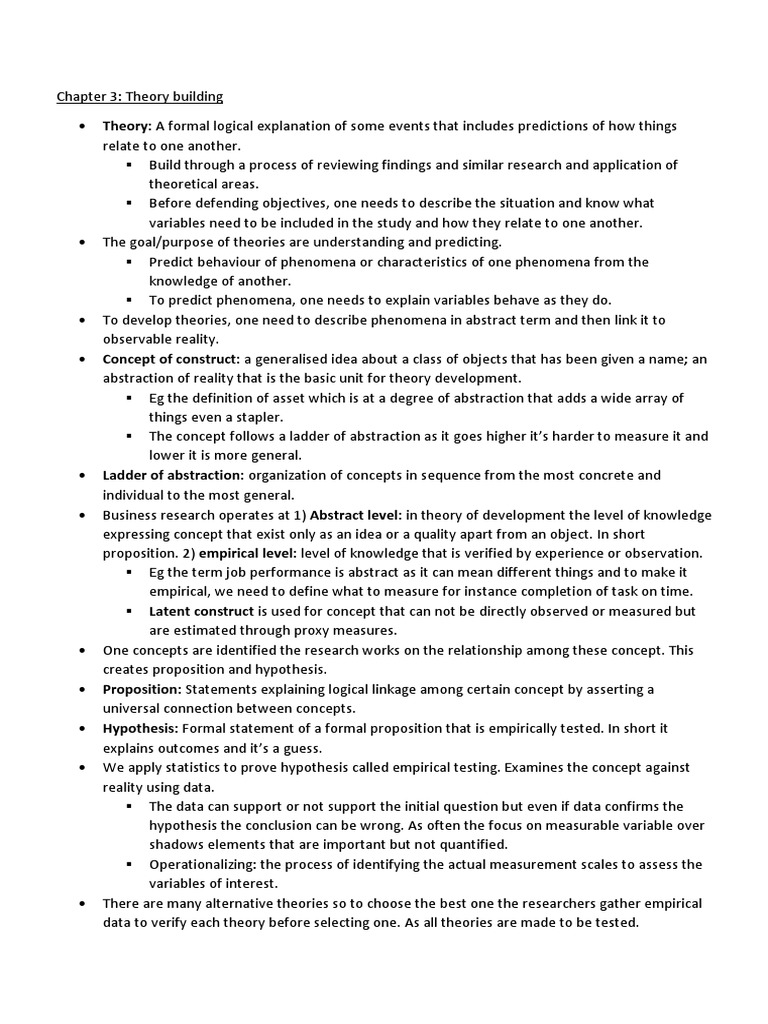 Theory Building in Research Methodology | PDF | Hypothesis | Theory