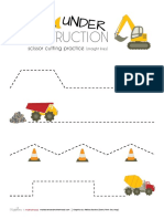 Construction Truck Cutting Practice Sheets PDF