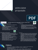 2019 iGEM Proposals