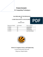 Project Synopsis Soft Computing Techniques: Bachelor of Technology in