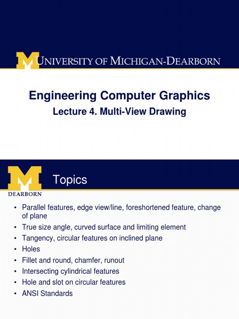 Multi-View Drawing in Engineering Graphics | PDF