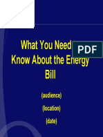 What You Need To Know About The Energy Bill: (Audience) (Location) (Date)