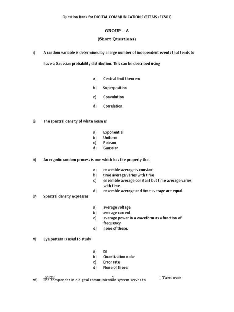 Digital Communication Questions | PDF | Modulation | Sampling (Signal ...