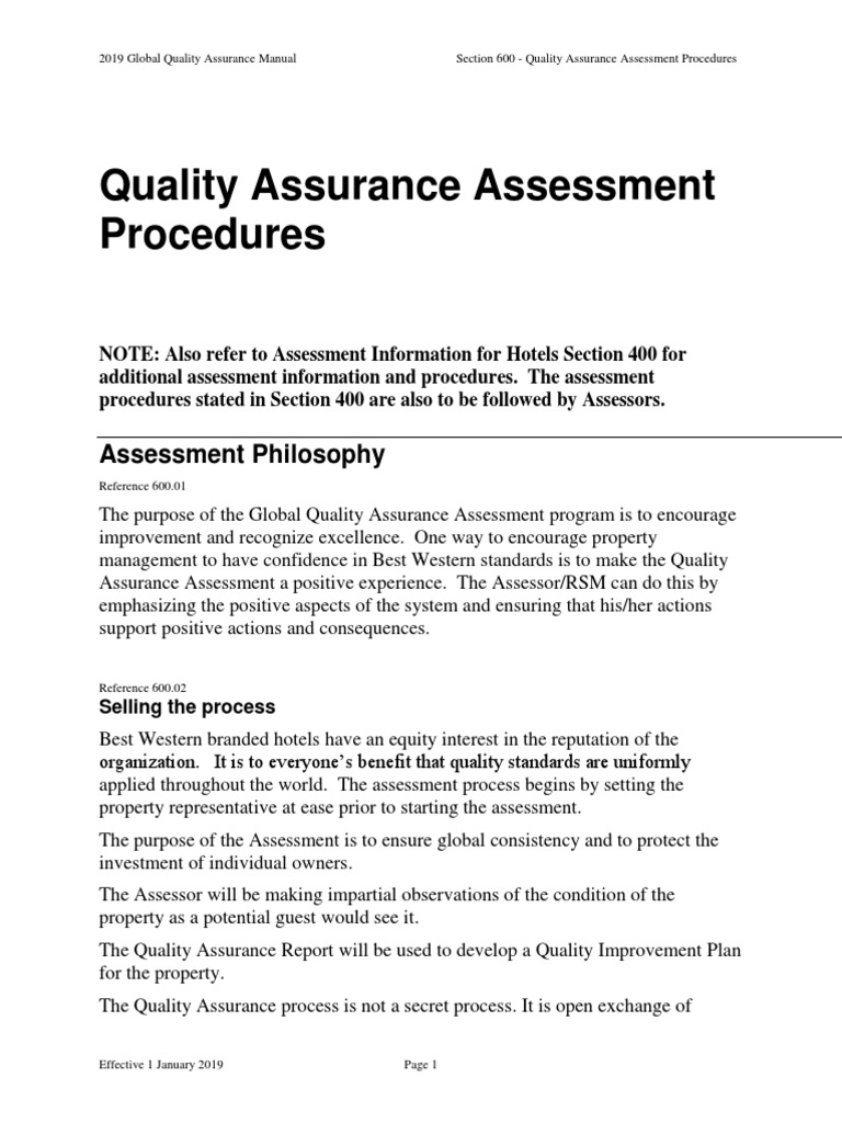 Quality Assurance Assessment Procedures | PDF | Quality Assurance ...
