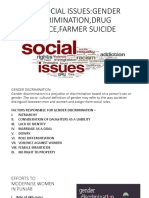 New Social Issues:Gender Discrimination, Drug Menace, Farmer Suicide