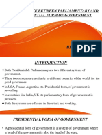 Difference Between Parliamentary and Presdential Form of Government