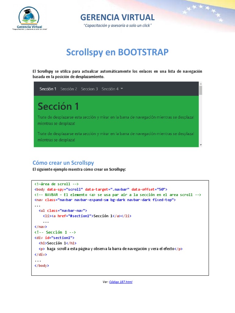 Scrollspy en Bootstrap | PDF | Bootstrap (marco frontal) | Hojas de ...
