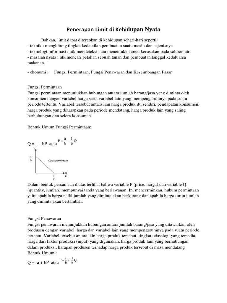 31+ Contoh Soal Penerapan Limit Dalam Bidang Ekonomi ...