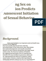 Watching Sex On Television Predicts Adolescent Initiation of Sexual Behavior