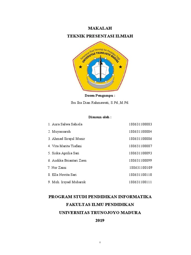 Makalah Teknik Presentasi Ilmiah