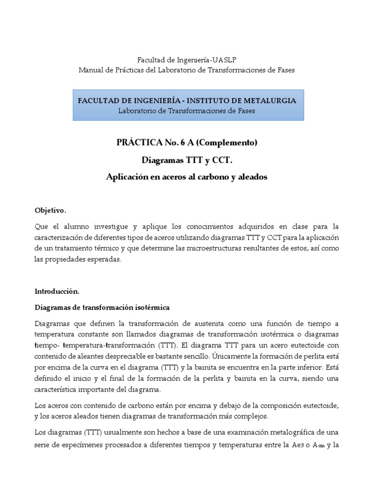 Diagramas TTT y CCT en Aceros | PDF | Tratamiento a base de calor | Acero