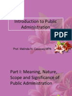 Introduction to Public Administration Functions & Scope