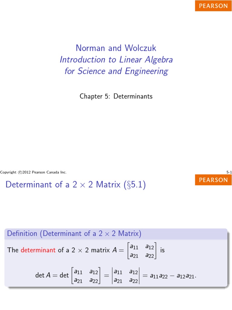 Norman and Wolczuk Introduction To Linear Algebra For Science and ...