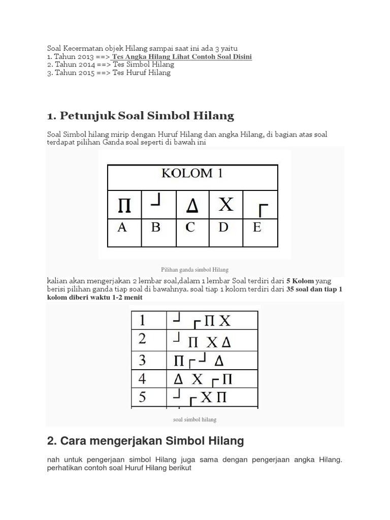 Soal Angka Hilang