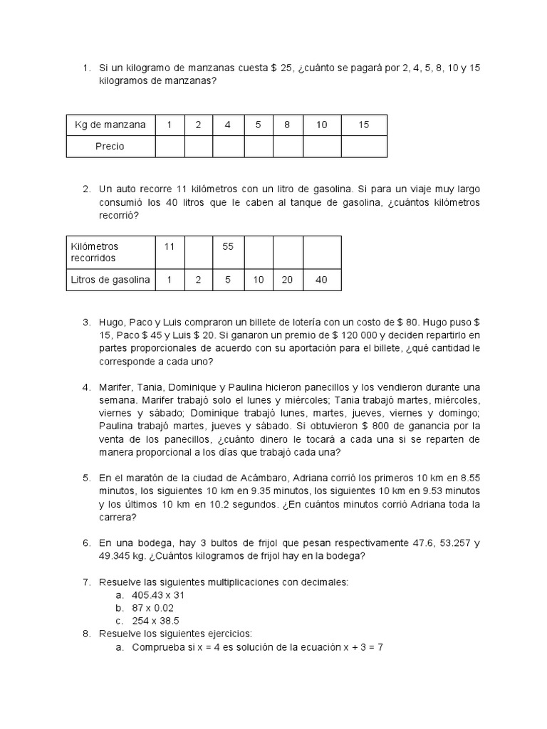 Problemas Matemáticos y Soluciones | PDF | Ecuaciones | Enseñanza de ...
