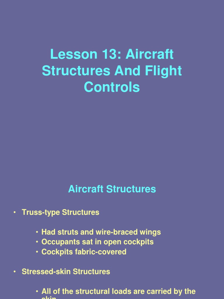Lesson 13: Aircraft Structures and Flight Controls | PDF | Flight ...