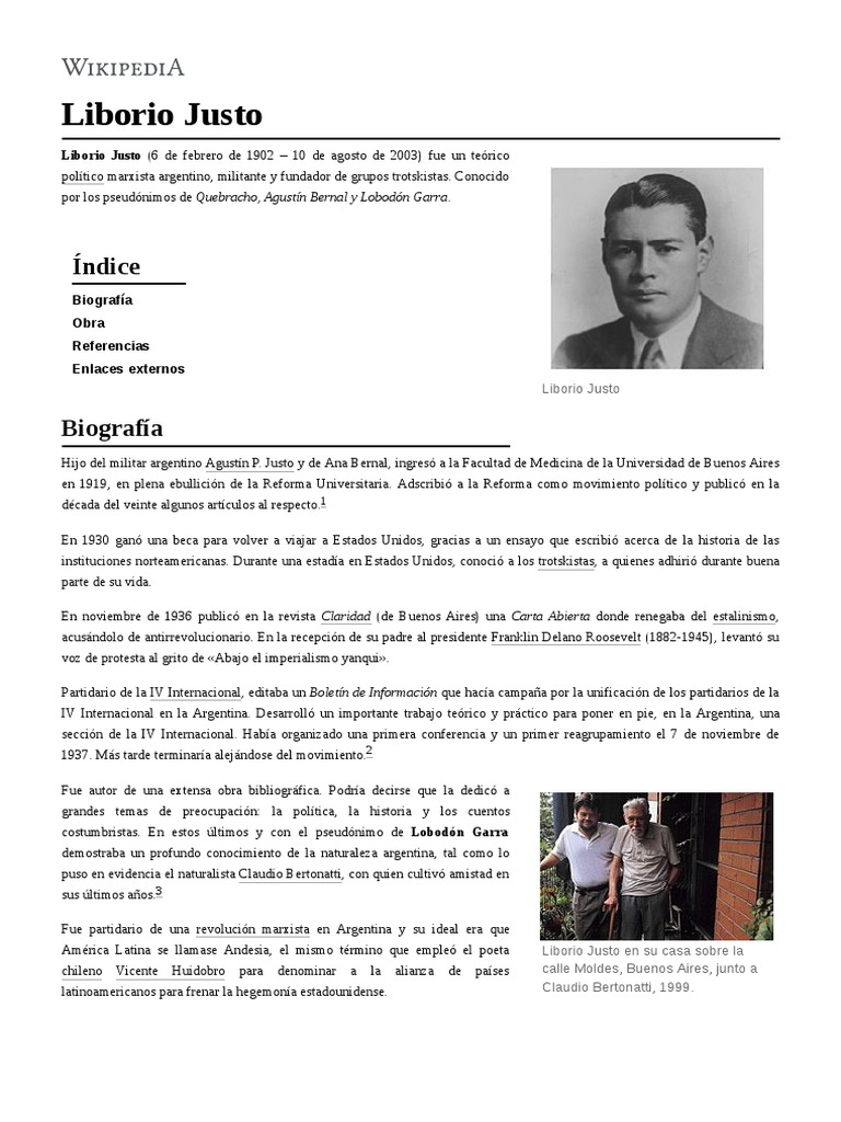 Liborio Justo PDF America latina