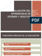 Evaluación Del Aprendizaje de Jóvenes y Adultos EVALUACIÓN