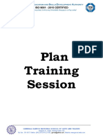 Plan Training Session Sample