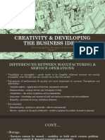 Creativity & Developing The Business Ideas: Developing New Products & Services Topic 7