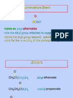 Nomenclature Esters: Alkyl