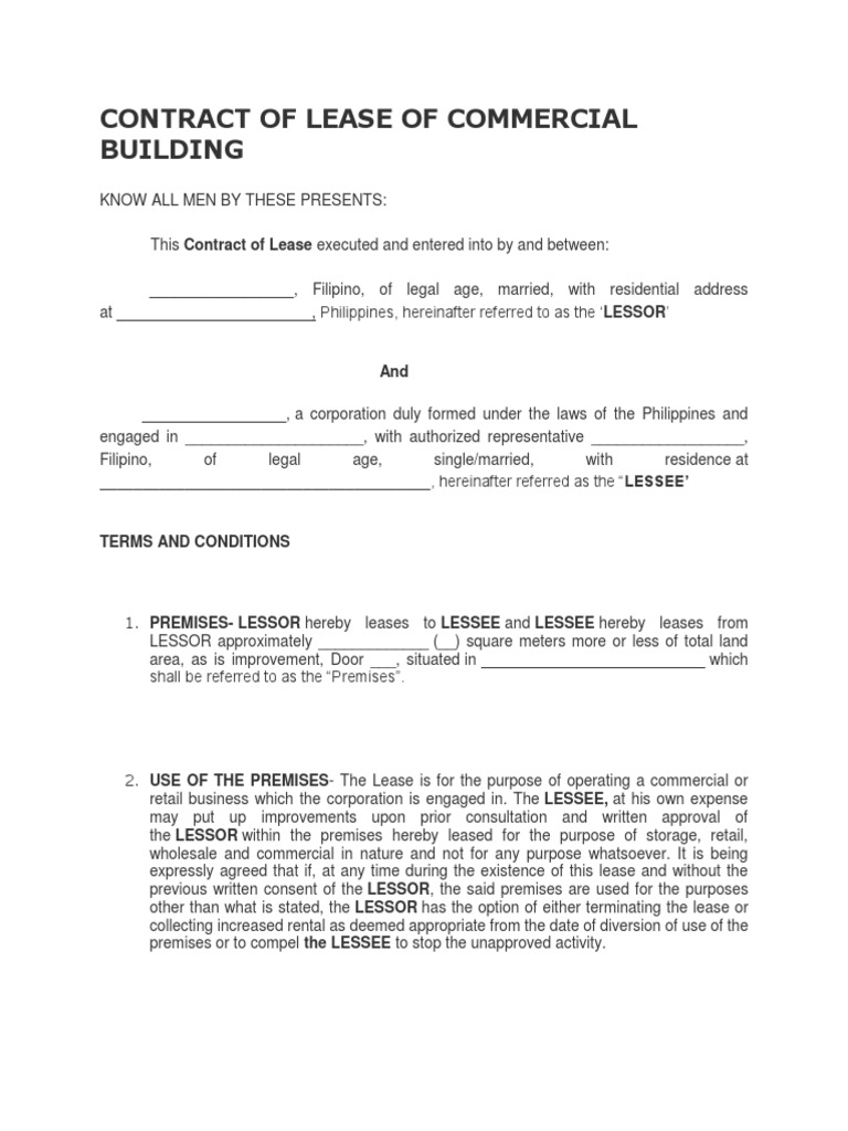 Commercial Lease Agreement Template | PDF | Lease | Common Law
