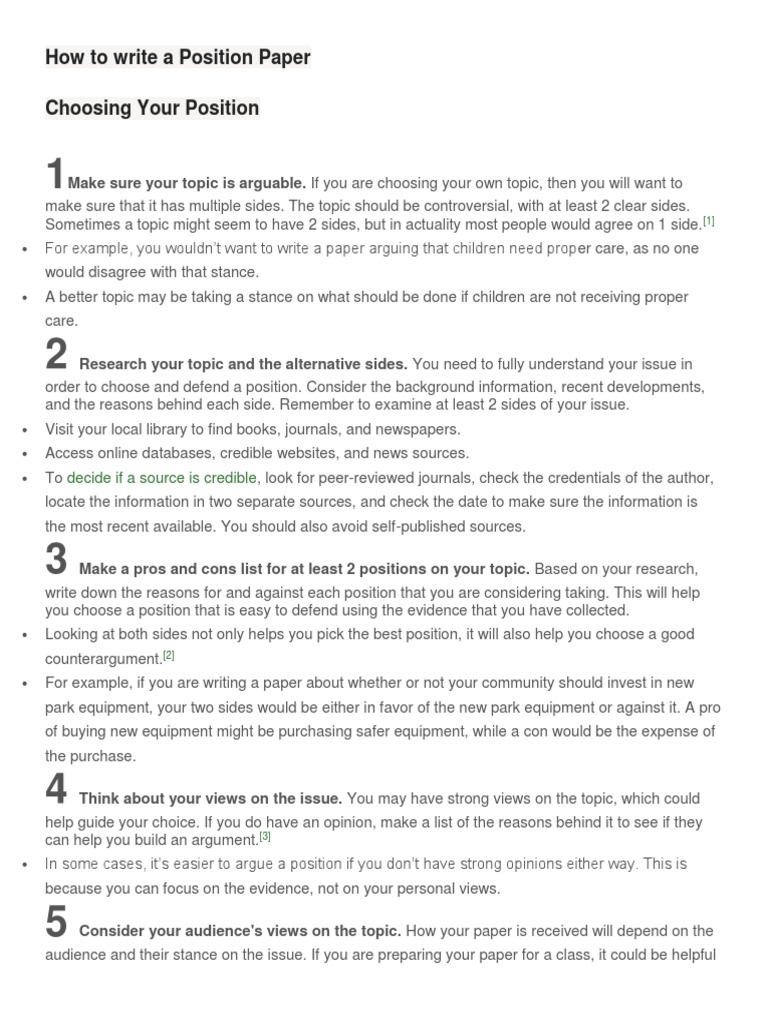How To Write A Position Paper | PDF | Newspapers | Proofreading